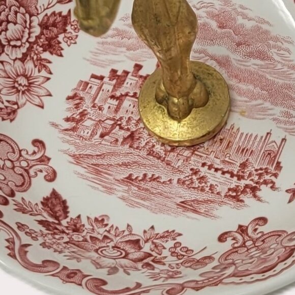 Enoch Wedgwood Royal Homes of Britain Serving Dish with Handle, Pink 1965-1980 - Picture 6 of 8